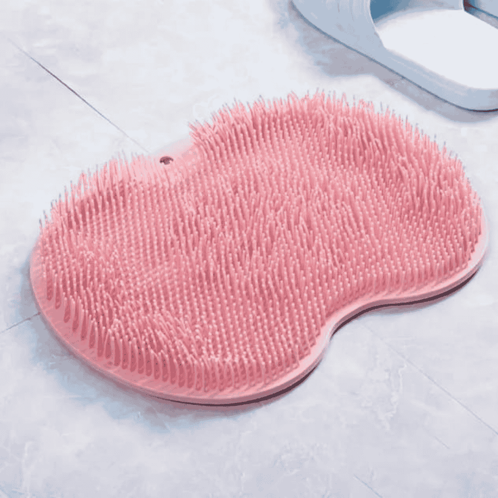 Top view of the multifunctional silicone bath mat showcasing its bristle design