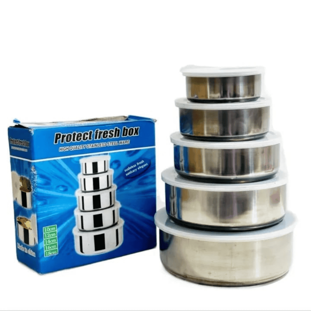 5-Pieces Stainless Steel Food Storage Containers Set