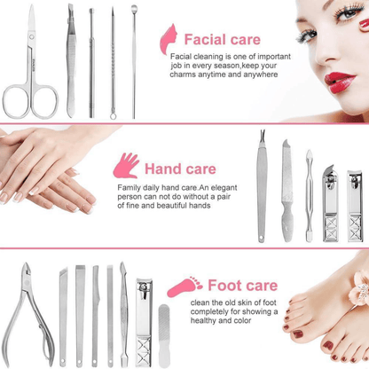 16 in 1 Nail Grooming and Beauty Tools Set for Professional Use