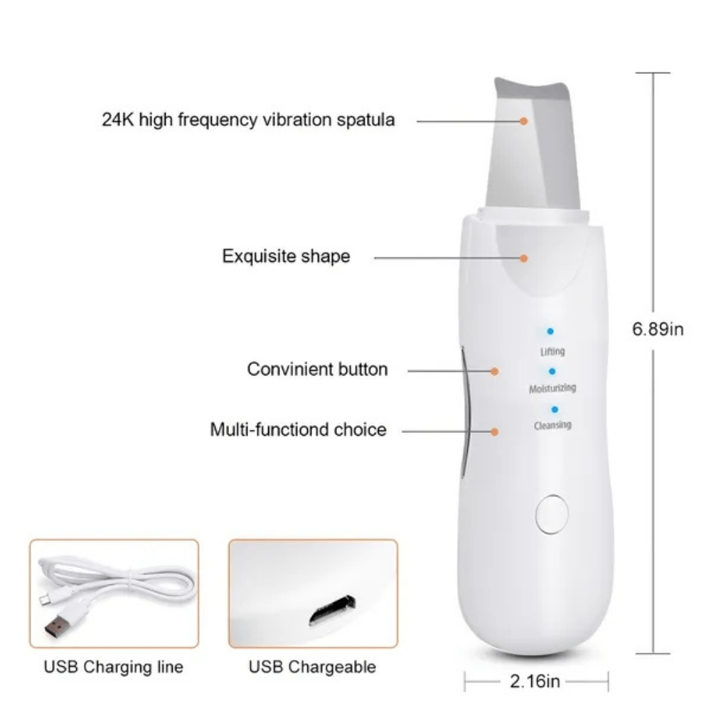 White electronic device with features labeled on a white background