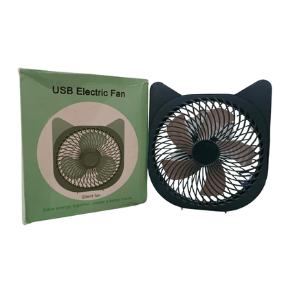usb-fan-boxpack showing the fan along with its packaging and USB cable included