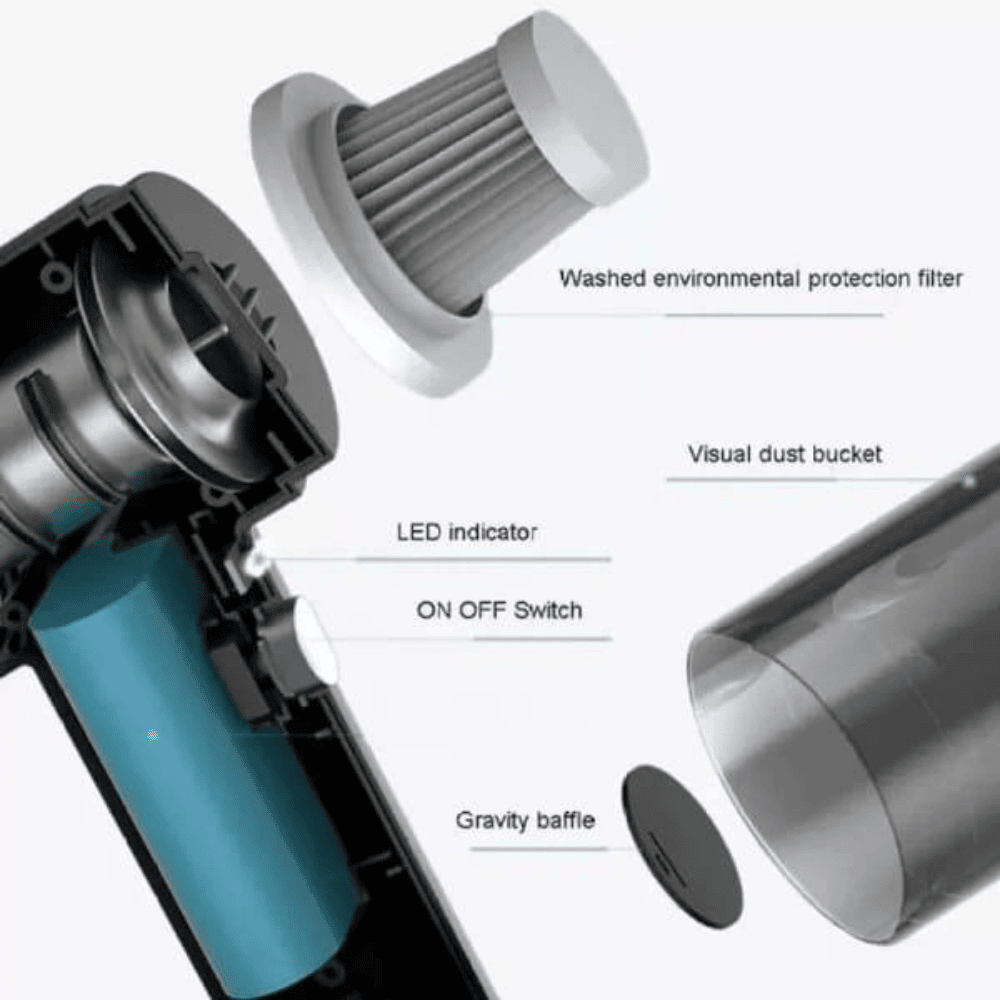 Detailed view of the vacuum cleaner's internal components