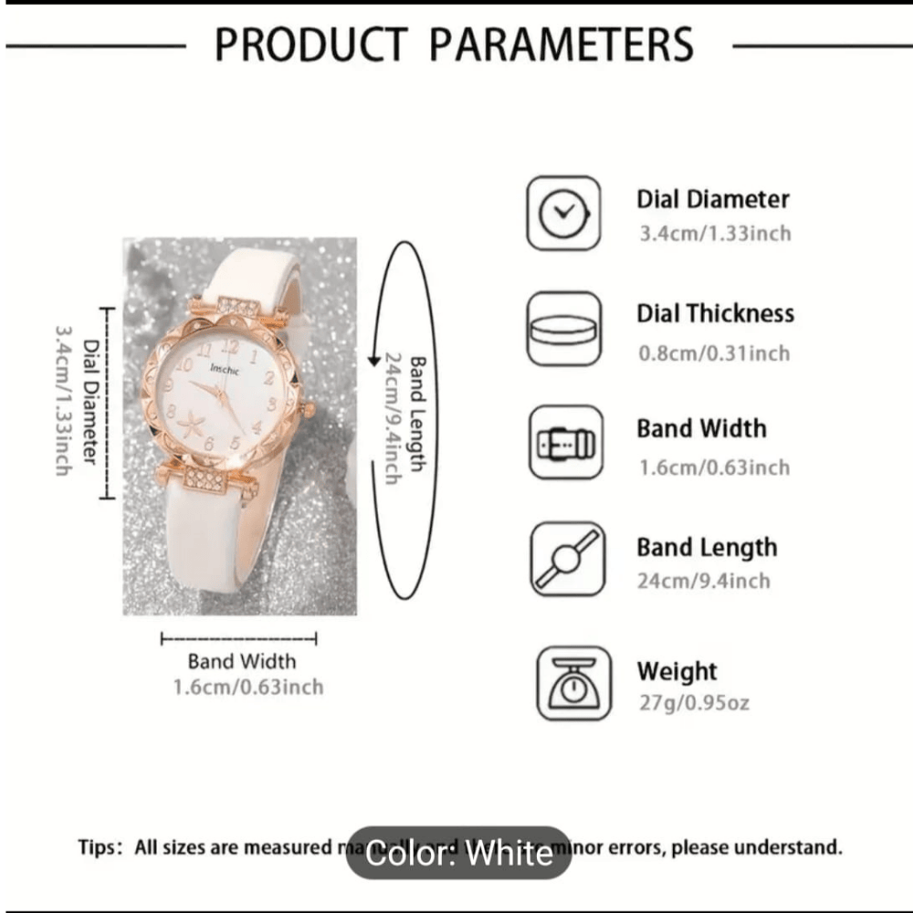 Technical parameters and features of the white watch