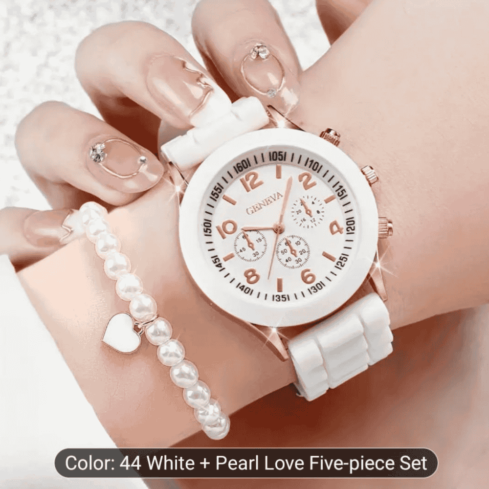 White lovers watch worn on wrist – elegant and stylish