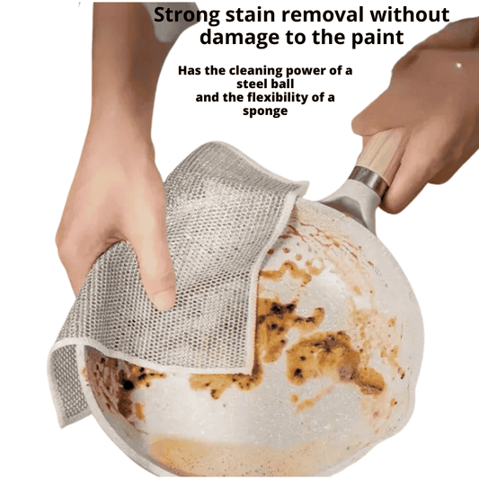 Dishcloth in use cleaning kitchen surfaces