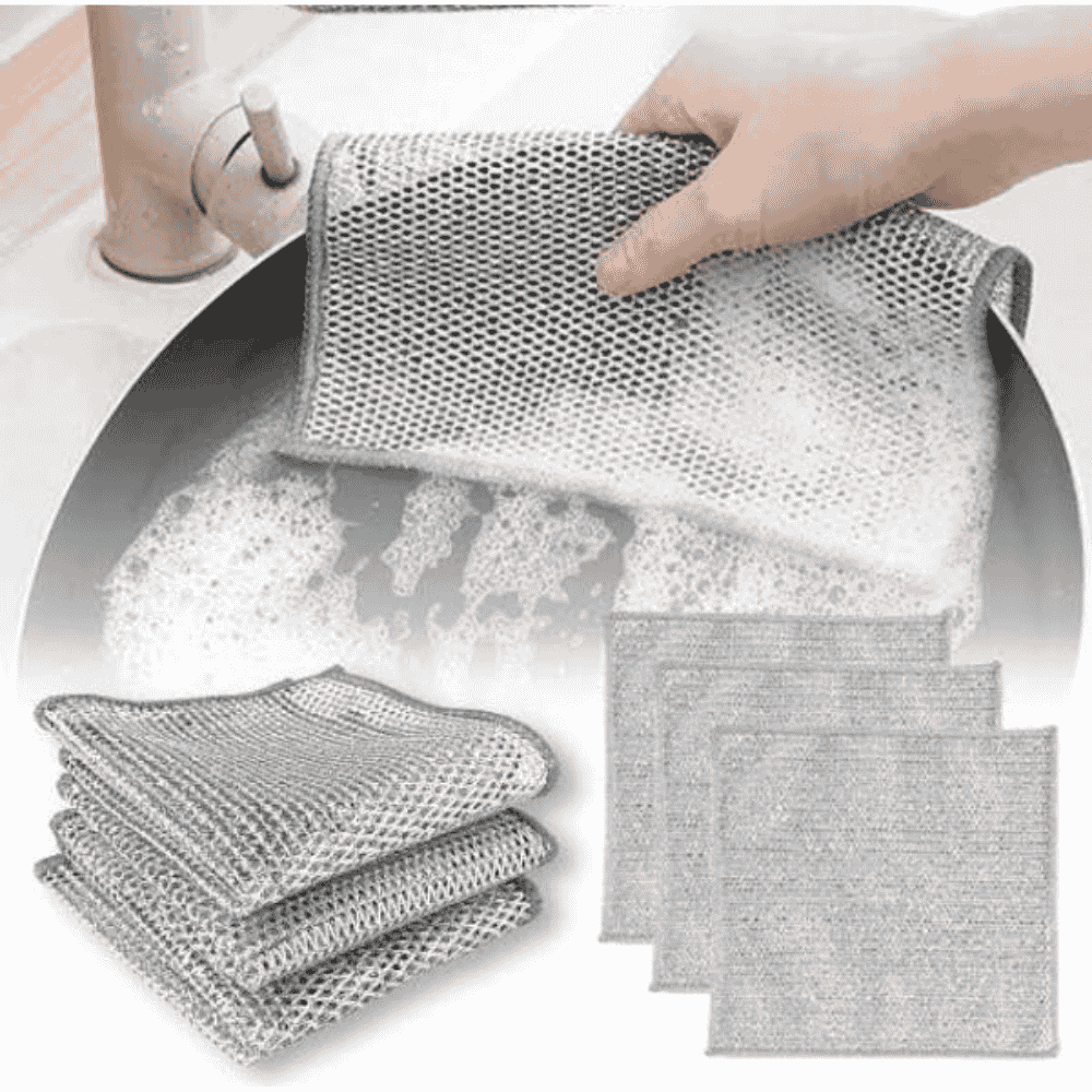 Demonstrating dishwashing cloth flexibility