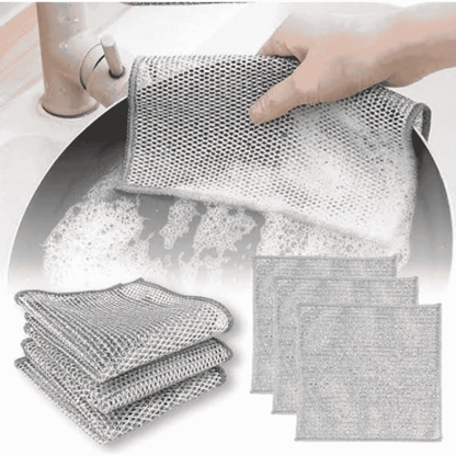 Demonstrating dishwashing cloth flexibility