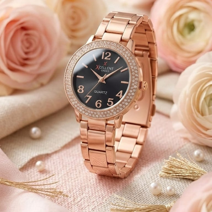 Xcellent Golden Women Watch Black Dial Price in Pakistan