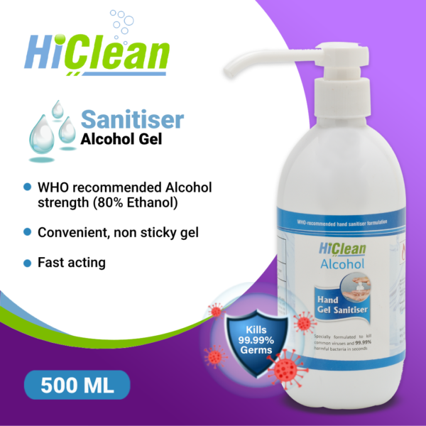 HiClean Alcohol Hand Gel Sanitizer 500ml